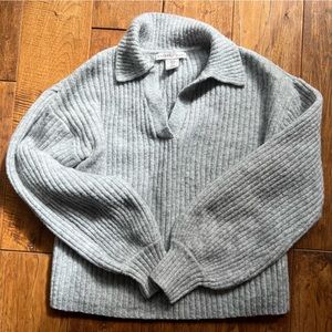 Grey Sweater with Collar